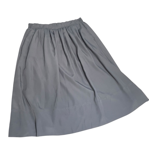 J. Crew Gray Pleated Midi Skirt, Size 14 - Picture 6 of 12